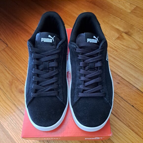 PUMA Smash V2 SD 365176-01 Kids Sneakers Size 5.5C Black Suede Shoes EUC - Picture 5 of 9